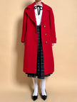 Cappotto in drap di lana rosso vivo