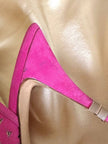 Slingback in suede fucsia con dettaglio laserato “Valentino Garavani By René Caovilla”