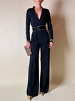 Jumpsuit nera in jersey “Solleciti”