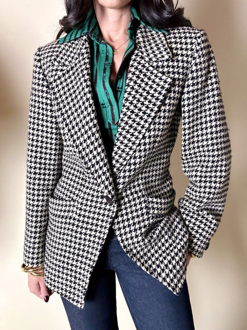 Blazer in lana pied de poule Yves Saint Laurent