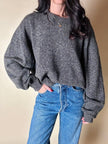 Maglione vintage Ballantyne modello oversize in lana grigio mélange