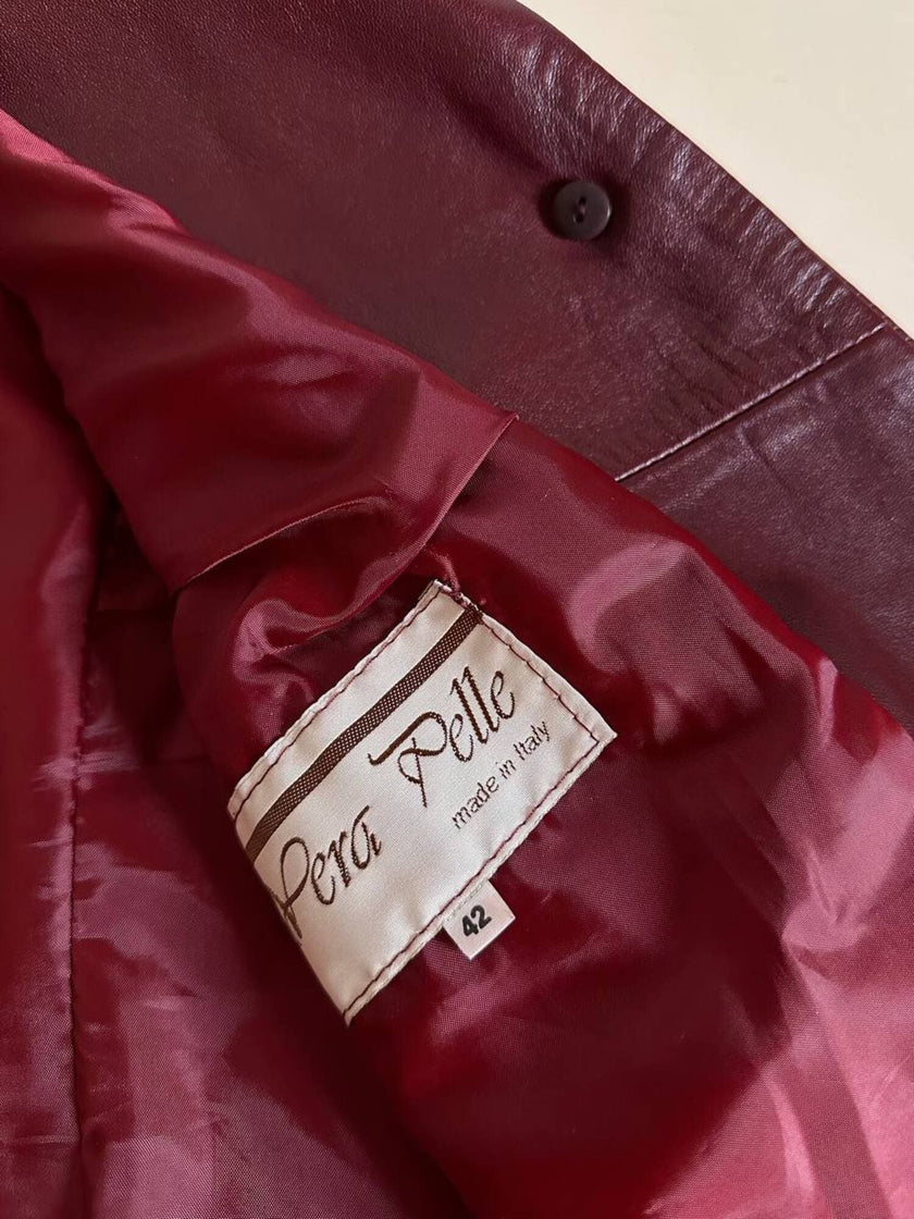 Giacca in pelle bordeaux Vera Pelle