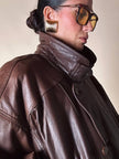 Bomber aviator in pelle color cioccolato “Laps”
