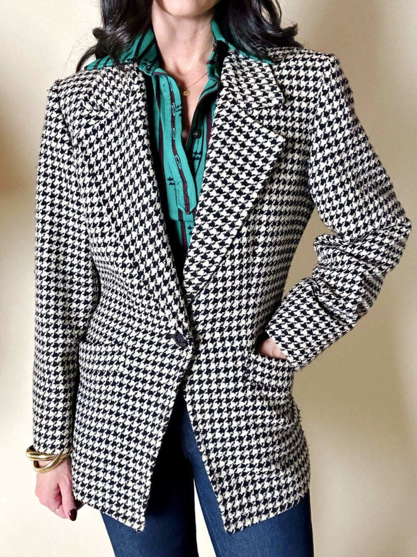 Blazer in lana pied de poule Yves Saint Laurent