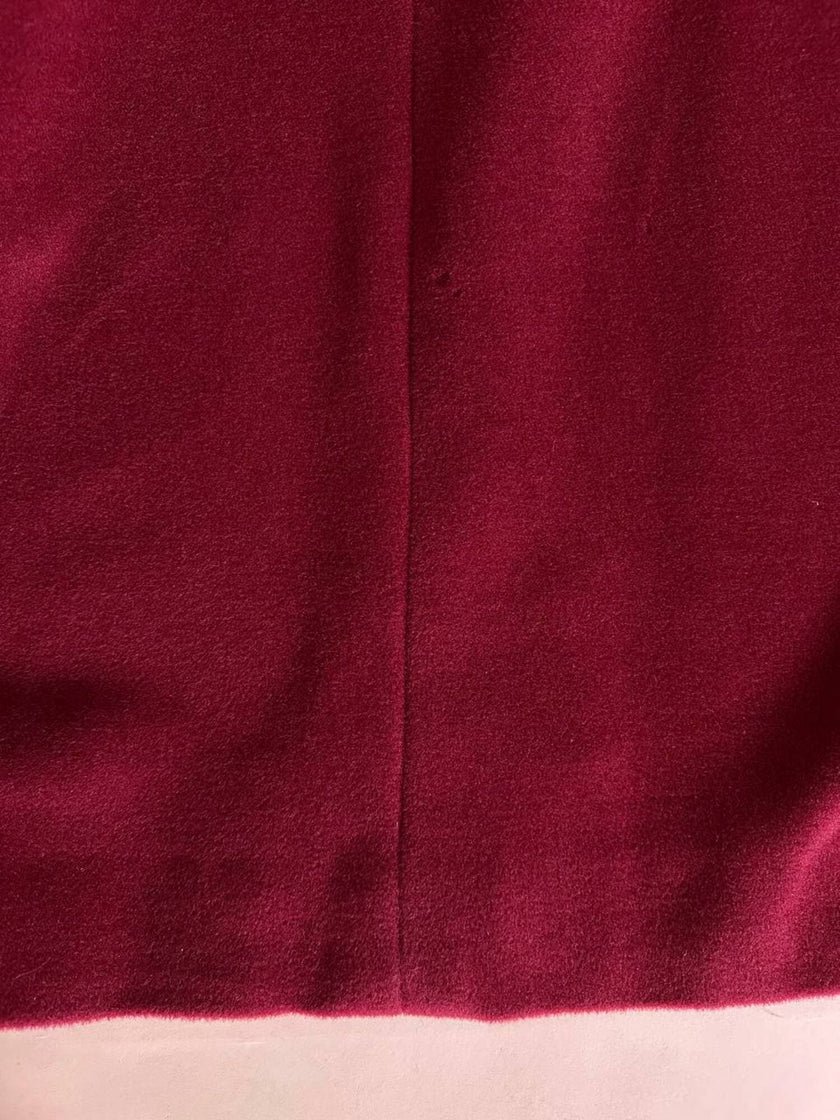 Cappotto Doppiopetto Vintage Arpa in Lana Borgogna – Lanificio G.B. Conte