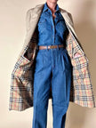 Vintage Burberry’s beige quill gabardine trench coat with matching belt and Check lining