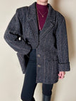 Manteau-blazer Yves Saint Laurent en tweed avec boutons bijoux logotés