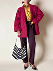 Camicia oversize in raso stropicciato color zafferano