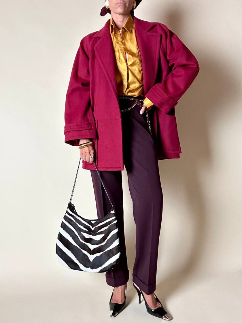 Camicia oversize in raso stropicciato color zafferano
