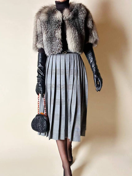 Bolero MSGM in pelliccia di volpe argentata