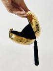 Vintage Schéilan Firenze jewel bag in twisted gold-tone metal with a couture tassel