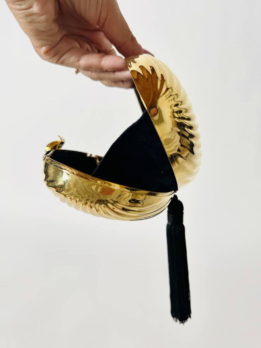 Vintage Schéilan Firenze jewel bag in twisted gold-tone metal with a couture tassel