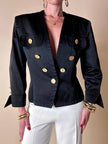 Blazer nero con bottoni gioiello dorati “Yves Saint Laurent”