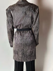 Blazer vintage Gianni Versace in seta goffrata a righe nere e avorio