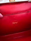 Borsa vintage Sgargi forma ottagonale in lizard rossa con tracolla in catena