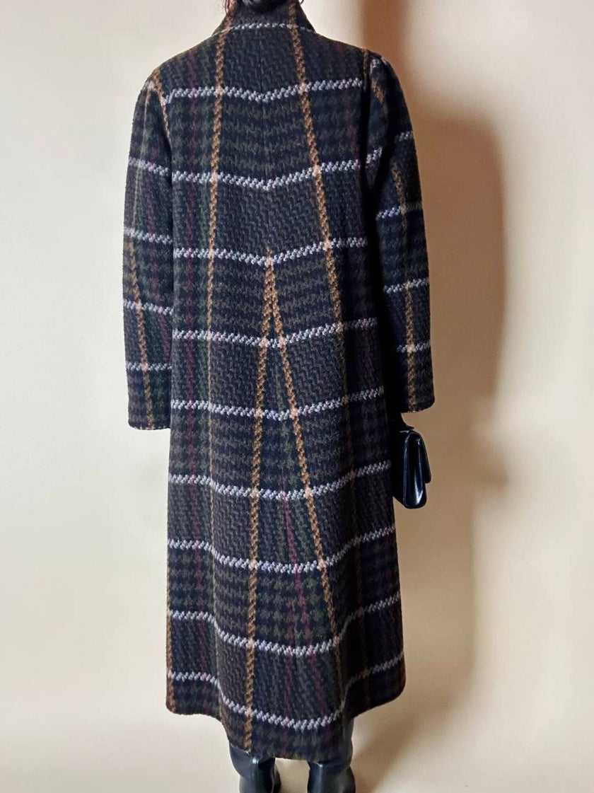 Cappotto lungo in pura lana vergine  fantasia tartan Fashion By Classic