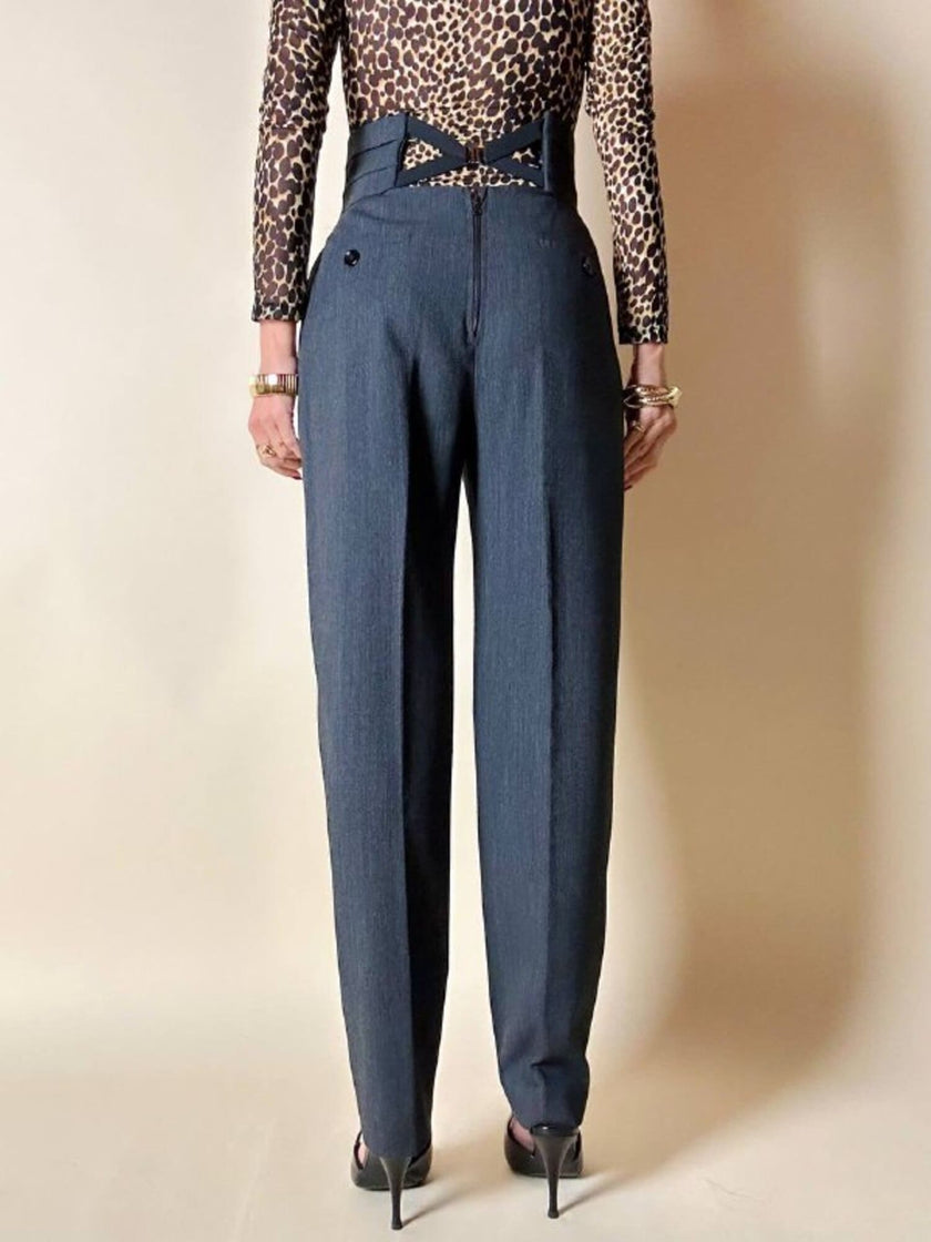 Pantalone a sigaretta con panciotto grigio antracite “D&G”