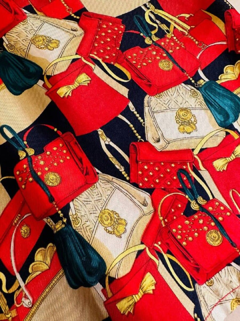 Camicia sartoriale in drill di seta fantasia mini bag