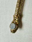 Collana/cintura gioiello vintage a forma di serpente in maglia metallica dorata con strass
