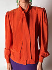 Camicia vintage Scherrer Boutique con nastro al collo in seta jacquard zucca