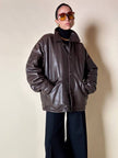 Giacca/bomber aviator in pelle testa di moro “Belfe & Belfe”