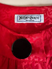 Camicia vintage Yves Saint Laurent in raso jaquard rosso con bottoni neri