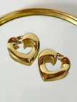 Vintage Yves Saint Laurent gold-tone metal heart-shaped clip-on earrings