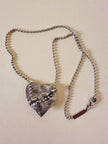 Collier argento con ciondolo a forma di cuore e cristalli incastonati “Yves Saint Laurent”