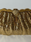 Pochette vintage Jays of Bond Street in maglia metallica dorata con chiusura gioiello
