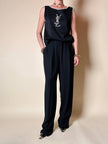 Pantalone nero con pince e piega “Yves Saint Laurent”