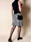 Gonna Emporio Armani in paillettes bianche e nere con motivo a scacchi