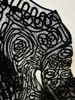 Giacca vintage in seta nera con ricami soutache e alamari