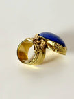 Anello Yves Saint Laurent Arty Ring con cabochon blu effetto Lapislazzuli