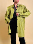 Camicia in tessuto Jaquard moiré verde acido “Marlène Laurent”
