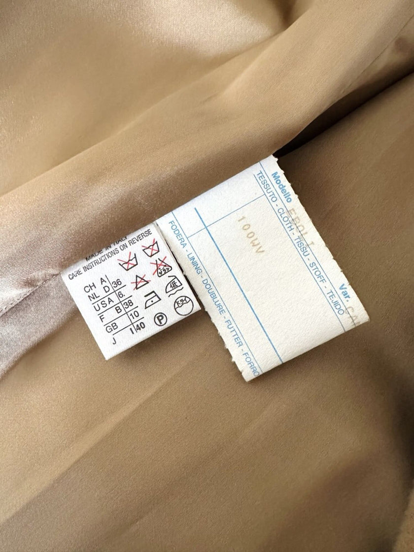 Cappotto doppiopetto Max Mara vintage in lana cammello chiaro