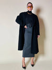 Cappotto doppiopetto oversize in lana nera