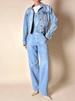 Salopette vintage Levi Strauss orange tab in denim chiaro slavato