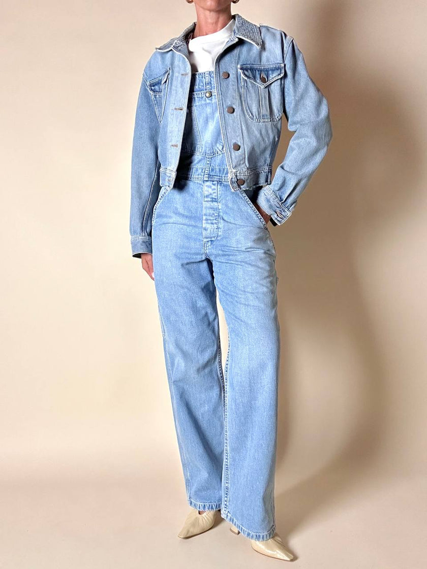 Giacca cropped Katharine Hamnett London in Denim chiaro slavato