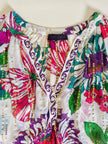 Blusa in seta bianca Jacquard fantasia floreale multicolor “Hale Bob”