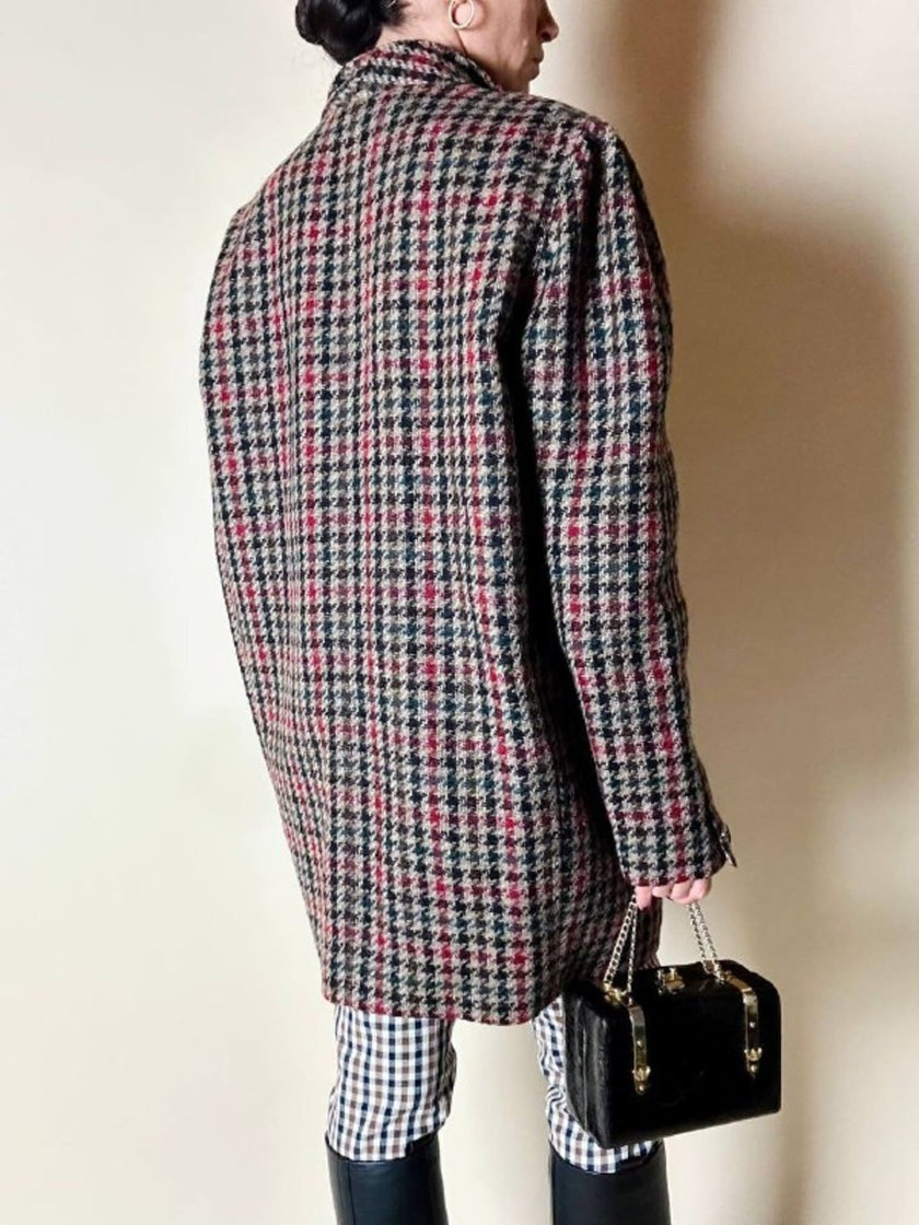 Les Copains houndstooth wool blazer