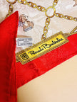 Foulard in seta Jaquard fantasia barocca con cagnolini 
