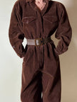 Cintura vintage Yves Saint Laurent in pelle marrone con maxi fibbia in resina