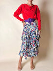 Blusa rossa con scollo drappeggiato “Yves Saint Laurent”
