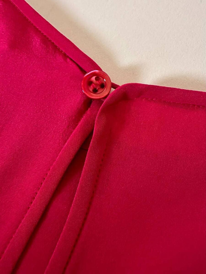 Blusa Yves Saint Laurent Variation in pura seta rossa