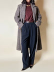 Pantalone Yves Saint Laurent a vita alta con pince in lana grigio antracite