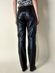 Pantalone vintage Gucci modello a sigaretta in pelle nera