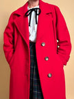 Cappotto in drap di lana rosso vivo