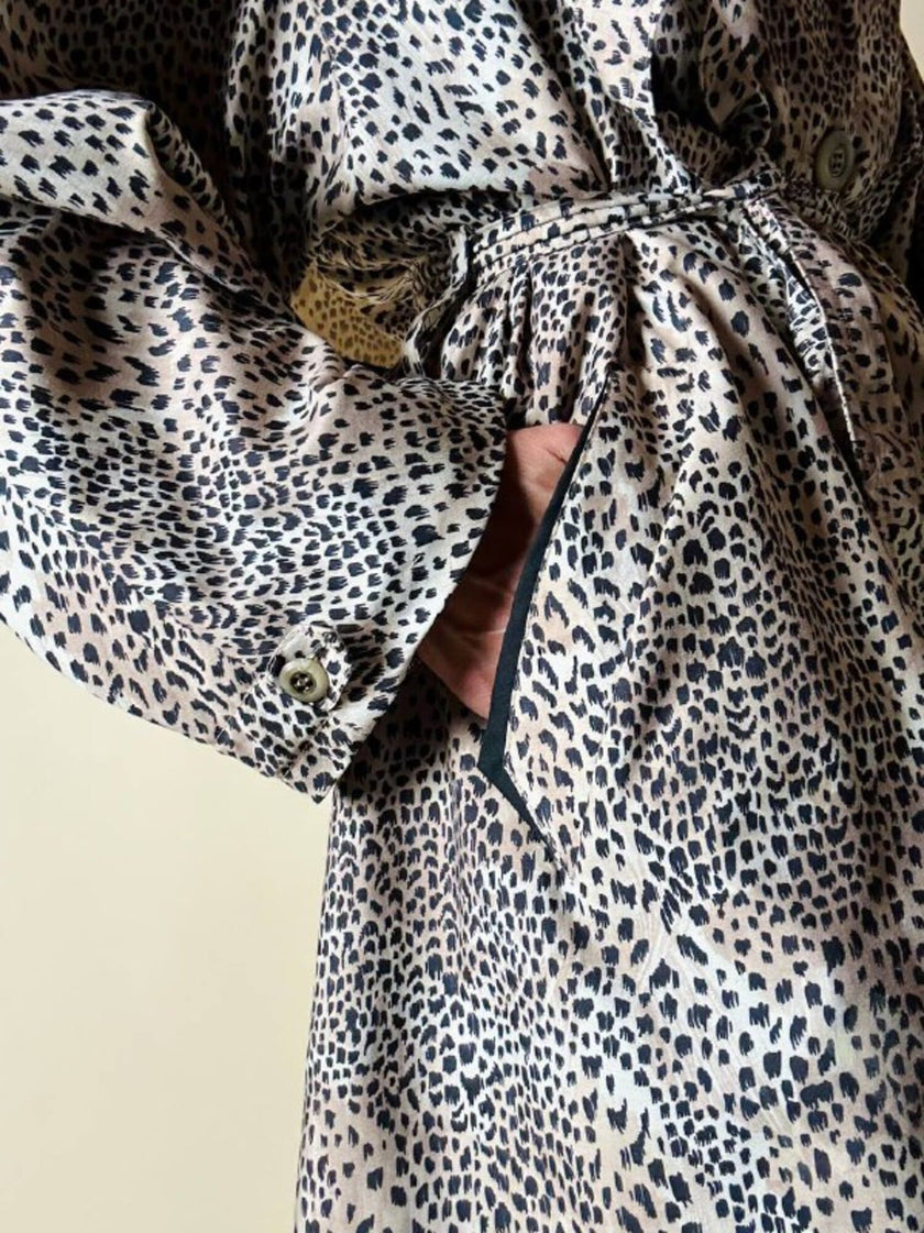 Trench oversize fantasia micro leopardo 