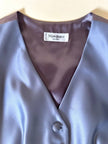Completo gonna/gilet in raso grigio azzurro “Yves Saint Laurent”