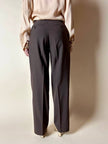 Klassische Vintage-Hose von Pierre Balmain aus schokobraunem Wollkammgarn